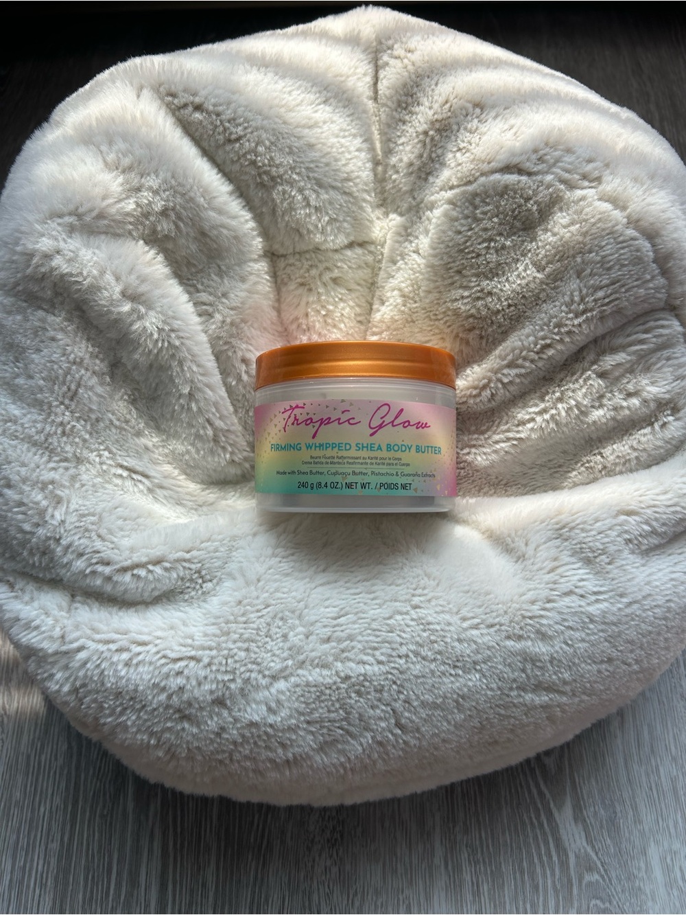 Tropic Glow Firming Whipped Shea Body Butter - White Jar with Orange Lid